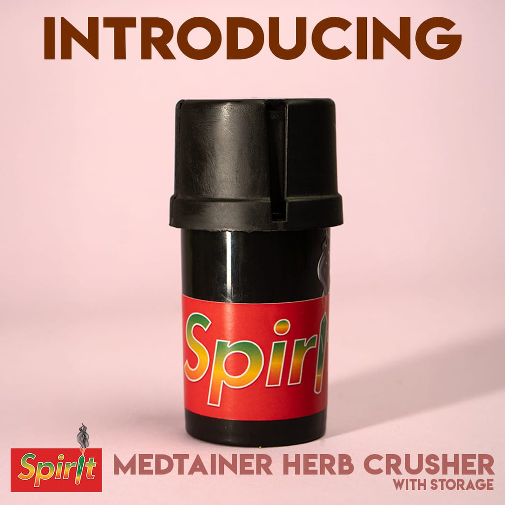 MedTainer Medication Storage Container - Air Tight, Water Tight, Medical Grade Plastic, Smell-proof, Built-in Grinder,